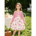 thumbnail image 4 of Lanbubble Girls 2 Piece Dress Set Sleeveless Bubble Dress with Cardigan & Side Pockets for Party Daily Wear Size 5-12Y, 4 of 9
