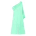 thumbnail image 5 of CHICTRY Kids Girls Sleeveless Romper Chiffon Wide Leg Jumpsuit Shiny Rhinestones Birthday Party Romper Mint Green 6, 5 of 7
