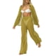 thumbnail image 3 of Txlixc Blusa de botón transparente de manga larga y pantalones de piernas anchas para mujeres Txlixc  moda, 3 of 10