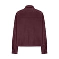 thumbnail image 5 of Women's Faux Suede Cropped Jacket Casual Lightweight Open Front Fall Winter Coat Trendy Outerwear Fashion, 5 of 6