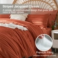 thumbnail image 3 of Flymme Burnt Orange Comforter Set Queen Size 7-Piece Boho Bed in a Bag Striped Bedding Sets with Comforter, Sheets, Pillowcases & Shams, 3 of 7