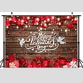 thumbnail image 5 of 7 x 5 ft Brown Wood Love Heart Rose Print Photography Backdrop Valentine's Day Theme Backdrop Engagement Wedding Anniversary Proposal Couple Party Decoration Photo Photography Background, 5 of 5