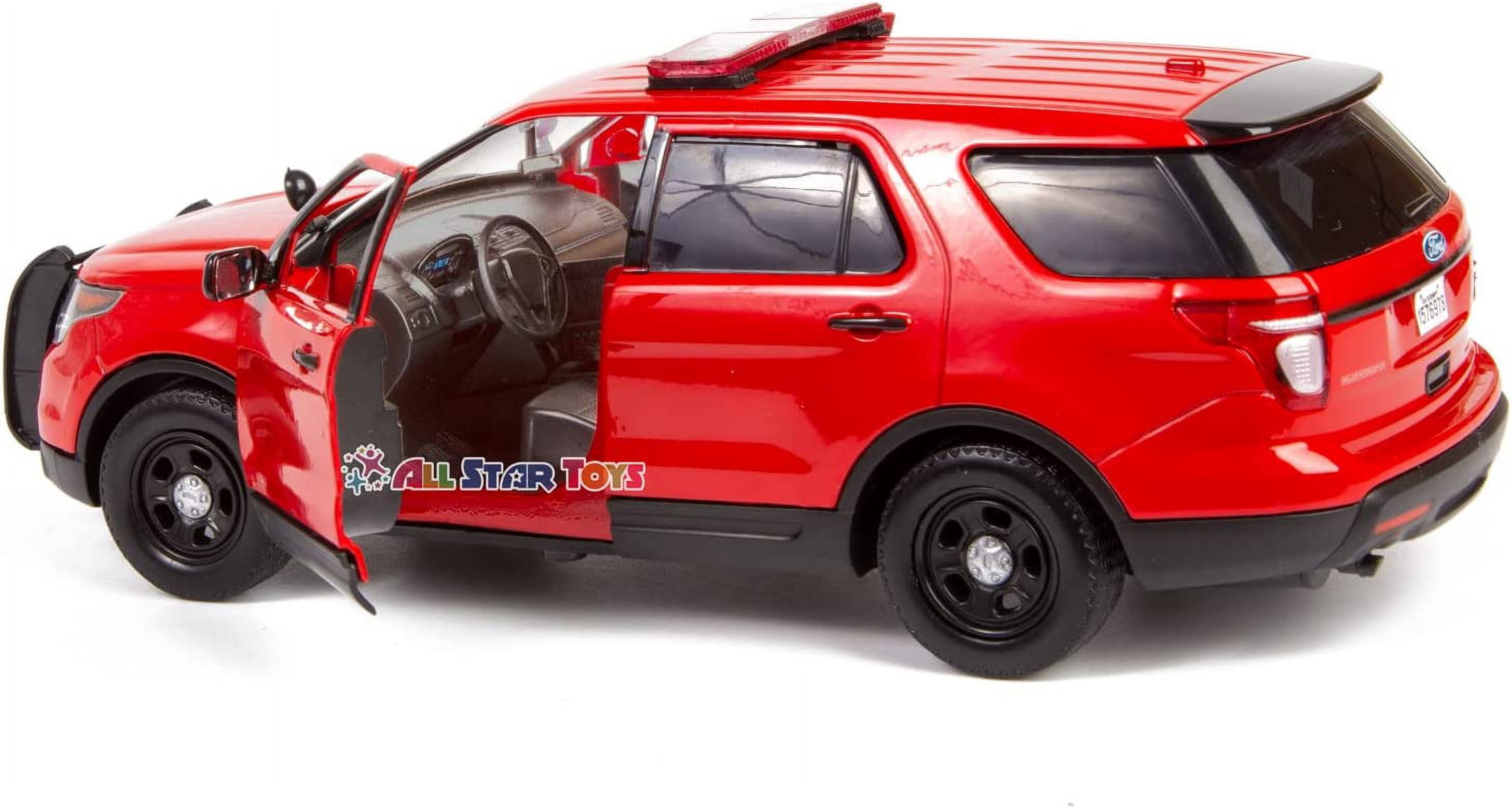 2015 Ford Police Interceptor Utility "Fire Marshal" Plain Red 1/24 Diecast Model Car by Motormax