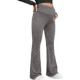 thumbnail image 6 of KANG Fashion Women's High-Waisted Maternity Yoga Pants Crossed Support Belly Band Flattering Flared Leg Design Soft Stretchy Comfortable Prenatal Workout Leggings Grey L, 6 of 6