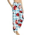 thumbnail image 2 of Haiem Flowers and Lady Bugs Women's Pajama Pants Ultra Lightweight Pjs Bottoms Sleepwear Bottom Pants With Pocket Drawstring-Small, 2 of 9