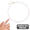 thumbnail image 4 of 2pcs colorful necklace Dopamine style necklace for women plus two rings-Light purple, 4 of 6