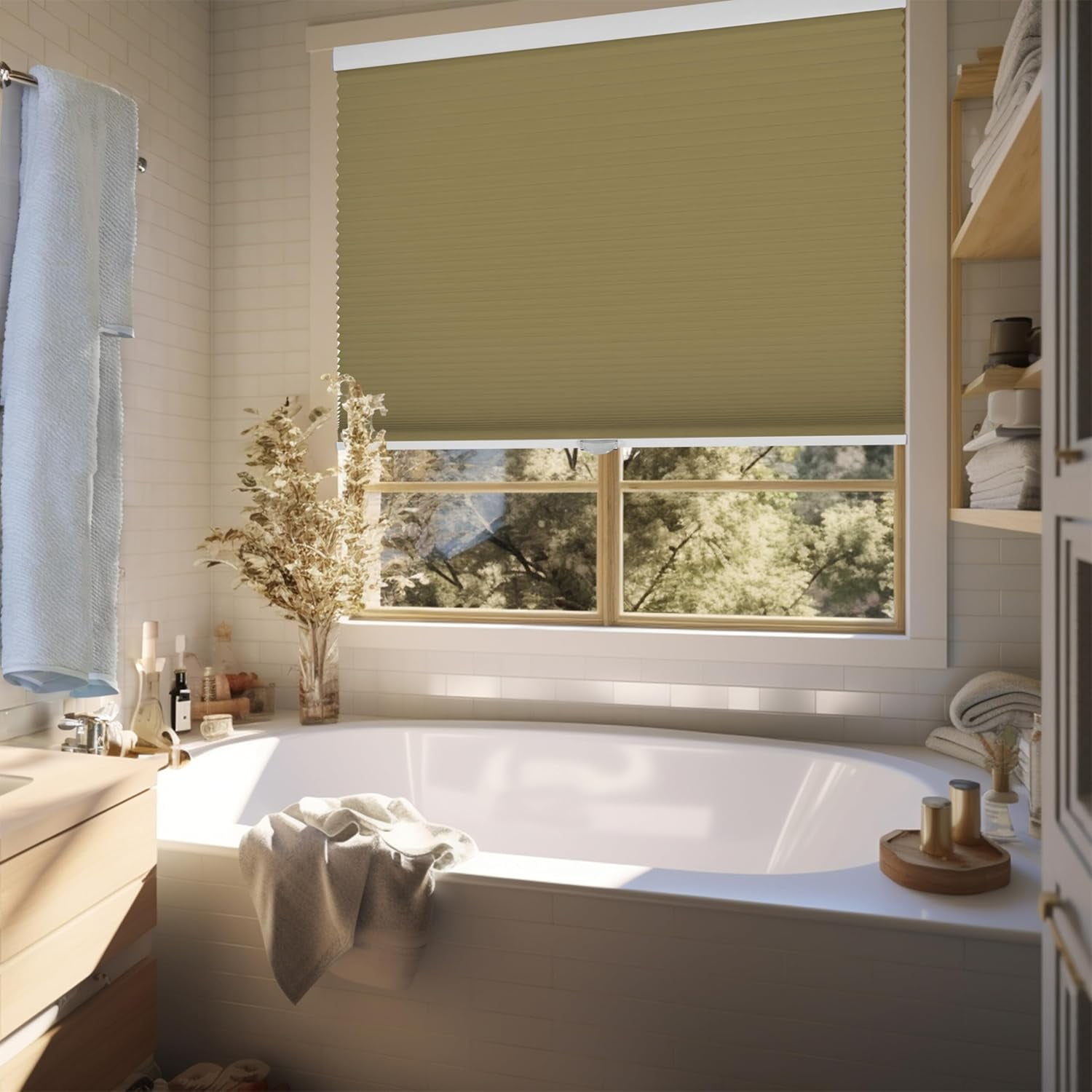 Chicology Khaki Cordless Blackout Cellular Shades 66.5 in. W x 72 in. L