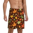 thumbnail image 3 of Rocae Autumn Leaves for Men's Soft Sleep Pajama Shorts, Waistband and Pockets, 3 of 9
