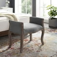 thumbnail image 3 of Modway Avail Vintage French Upholstered Fabric Bench in Light Gray, 3 of 7