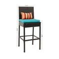 thumbnail image 4 of HARBOURSIDE Rattan Patio Bar Stool with Cushion Set of 2 Blue, 4 of 7