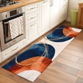 thumbnail image 3 of Navy Blue Burnt Orange Large Area Rugs for Bedroom Living Room, Soft Non Slip Carpet Bedside Rug, Boho Art Modern Geometric Rectangular Floor Cover Kitchen Accent Rug 2'x6' for Dining Room/Office, 3 of 9