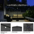 thumbnail image 4 of Pure Garden 10 ft Patio Umbrella with LED Solar Lights and UV 30+, Gray, 4 of 16