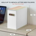 thumbnail image 2 of Shiyou-Organisateur de Fichiers, 1 Pack Petite Boîte de Rangement, Organiseur de Dossiers en Carton, Boîte de Fichiers Pliable pour Dossiers Suspendus Format Lettre, Organiseur de Classement Portable avec Poignée (Blanc), 2 of 4