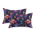 thumbnail image 2 of Haosy Satin Pillowcase for Hair and Skin Standard Cooling Silk Pillow Case with Envelope Closure Neon Mushroom and Star 20"x30", 2 of 9