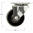 thumbnail image 6 of (12 pack) Super Sliders 2" Swivel Plate Caster with Rubber Wheel, Rolls on Carpet or Hard Surfaces - 1-Pack, 6 of 10