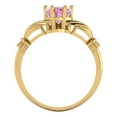 thumbnail image 4 of 1.06 ctw Claddagh Anniversary Ring for Women | Heart Cut Simulated Pink Diamond | Hyperallergenic Solid 18K Yellow Gold, 4 of 5