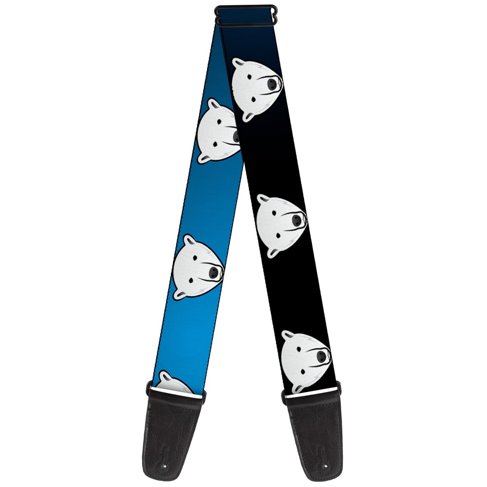 Buckle-Down Guitar Strap, Polar Bear Repeat Black Blue Fade, 2 Inches Wide