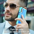 thumbnail image 7 of SaniMore for Samsung Galaxy A72 5G Case with Hidden Bracket Rugged Heavy Duty Protective [Hard PC Back + Silicone Bumper] Shokcproof Anti-drop Tri-layer Hybird Shell for Galaxy A72 5G, Mint/Blue, 7 of 7