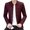 Wine Red, variant on Men Blazer Vintage Print Korean Style Spring Autumn Stand Collar Fake Pockets Buttons Blazer for Business