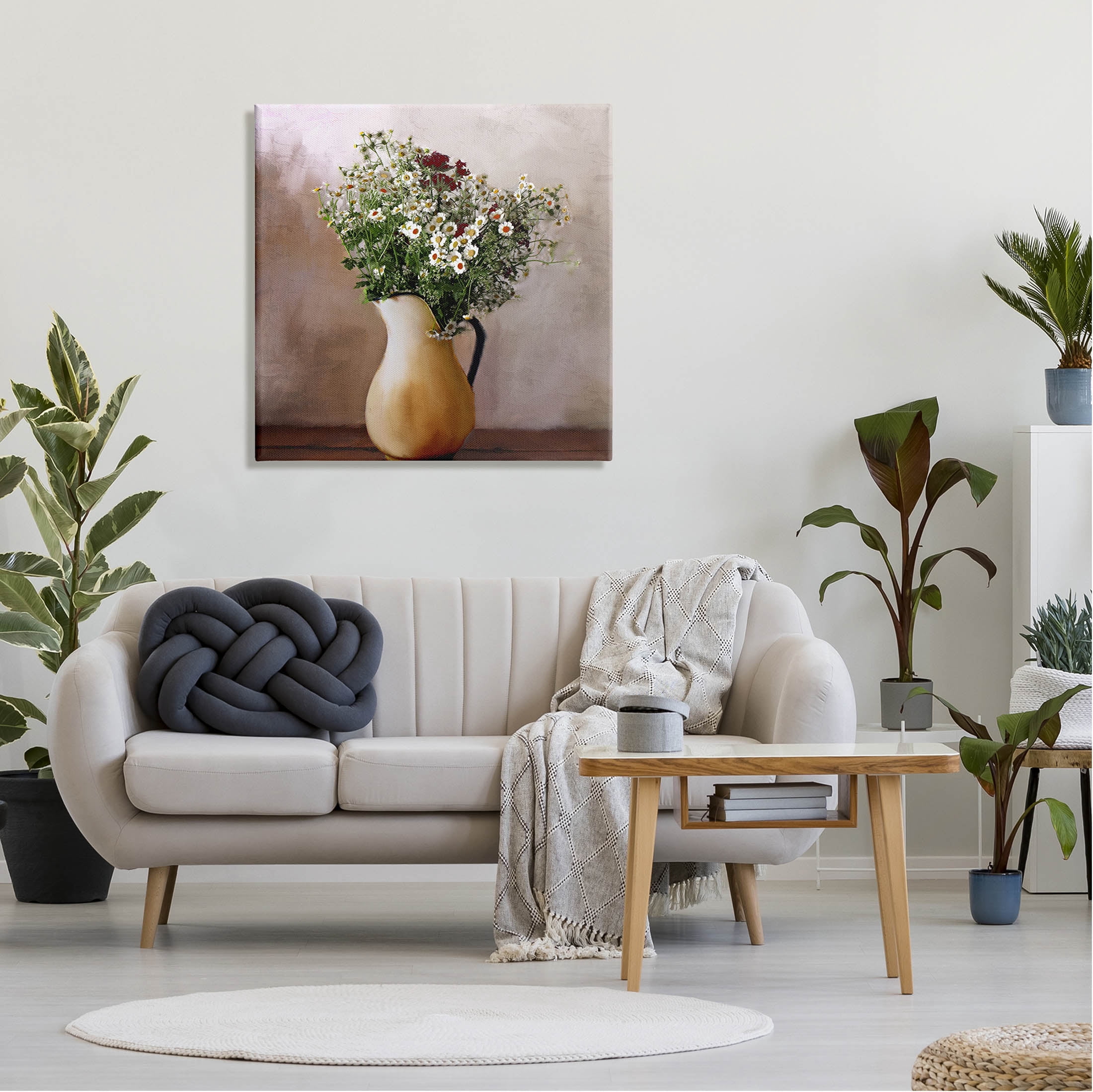 Mixed Daisy Bouquet Still Life Botanical & Floral Graphic Art Gallery Wrapped Canvas Print Wall Art