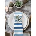 thumbnail image 2 of Blue Ombre Striped Cloth Napkins Set of 4 Reusable Dinner Napkins, Modern Abstract Gradient Lines Art Cocktail Napkin Washable Table Napkins for Wedding/Holiday Party/Baby Shower 20"x20", 2 of 7