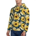 thumbnail image 3 of Pofeuu Sunflowers Print Mens Casual Hooded Collar Drawstring Hoodies Pullover Sweatshirts Casual Long Sleeve Shirts-Medium, 3 of 7