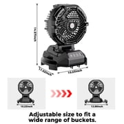 Portable Outdoor Misting Fan, Bucket Top Portable Fan, Battery Powered with 4 Fan Speeds & 4 Mist Settings for Camping, Tailgating, and Beach