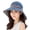 Blue, variant on Sun Hat Fashion Print Wide Brim Temperament Foldable Anti Sun Cap for Beach