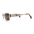 thumbnail image 6 of Mens Classy Narrow Rectangle Metal Rim Hustler Fashion Sunglasses Gold - Brown, 6 of 8
