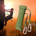 thumbnail image 3 of jinwen Corde d'Escalade Extérieure Crochets à Feu Verts avec Fil d'Acier Haute Résistance Corde Parachute Résistante pour Randonnée Survie, 10 Mètres, 3 of 9