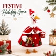 thumbnail image 5 of Porch Goose Christmas Outfit for 23 Inch, Santa Hat & Gift Box, Holiday Porch Goose Outfits with Cape & Fur Trim, Winter Goose Decor for Porch Garden, 5 of 5
