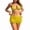 Gold, variant on Lace Bikini with Mini Skirt, Halter Triangle Backless for Tan Through, 3 Piece Swimsuits for Women Red L