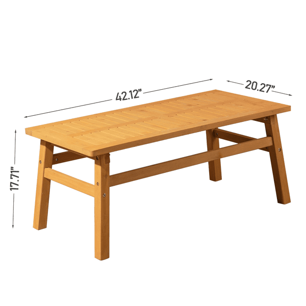 Outdoor Coffee Table, Solid Cedar Wood, Slatted Top, Weather-Resistant for Patio, Deck, Garden, Indoor Use