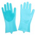 thumbnail image 1 of Guantes de silicona para lavar platos, guantes de goma reutilizables para lavar platos para el hogar, baño, baño de mascotas, coches, frutas y más (azul) JAMW Sencillez, 1 of 5
