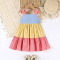 thumbnail image 5 of Adeawade Flower Girl Dress 2-3 Years Round Neck Toddler Sleeveless Patchwork Plaid Dresses Party Dance Dress Simple Clothes Multicolour, 5 of 5