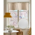 thumbnail image 4 of Beige Ombre Kitchen Valances for Windows Farmhouse Linen Window Valance Curtain for Living Room Window Treatment Khaki Modern Art Farmhouse Valance Rod Pocket Topper Drape, 42 x 18 Inch, 4 of 6
