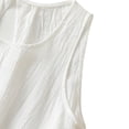 thumbnail image 5 of Bovemsi Women's Cotton Linen Camisole - Solid White Pleated Sleeveless Vest, Versatile Outer/Inner Wear, Base Layer Camisole, 5 of 7