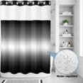 thumbnail image 3 of No Hook Shower Curtain, Black Ombre Shower Curtains for Bathroom with See Through Top Window, Aesthetic Art Farmhouse Gradient Black Waterproof & Washable Bath Curtain Stall 48"x72", 3 of 9