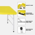 thumbnail image 3 of Portable Folding Table,4ft Plastic Folding Table with Telescopic Legs and Triangle Stand,Small Indoor Outdoor Height Adjustable Tool Table with Carrying Handle for Camping and Party,Yellow, 3 of 7