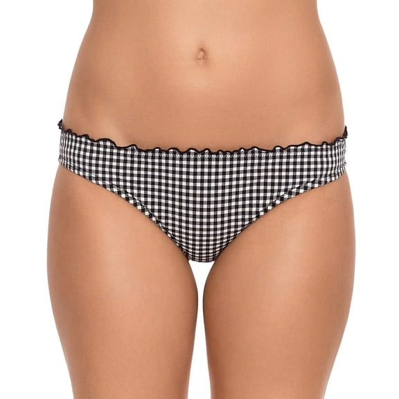 $20 Salt Cove Womens Juniors Printed Hipster Bikini Bottom Black Size XS