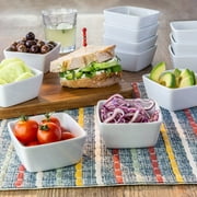 (4 pack) Better Homes & Gardens White Porcelain Square Dipped Bowl