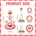 thumbnail image 2 of 3 Tier Strawberry Cardboard Cupcake Stand, Round Berry Sweet Red Plaid Dessert Tower Holder, Party Table Decorations for Birthday, Afternoon Tea, 2 of 6
