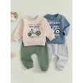 thumbnail image 4 of Elippeo Baby Boy Fall Outfits Long Sleeve Tractor Graphic Tops + Pants Set Toddler Warm Clothes 6 12 18 24 Months 3 4 5 Years, 4 of 10