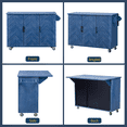thumbnail image 7 of OMCHOM 51.2" Kitchen Island with Folding Drop Leaf,Rolling Cart Table with Storage and Towel Rack,Navy Blue, 7 of 7