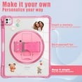 thumbnail image 4 of ELEHOLD Rugged Case For Apple iPad Pro 13 2024 13 Inch, Full Protection Transparent 360° Rotating Stand Cover, with Silicone Wrist Strap, Shoulder Strap,Rose, 4 of 10
