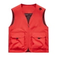 thumbnail image 2 of DIOAZUD Mens Outdoor Fishing Vest with Multi Pockets Quick Dry Mesh Lined UPF 50+ Adjustable Shoulder Buckle Cargo Vest Red XXXXXL, 2 of 4