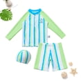 thumbnail image 2 of Ymyiu Toddler Bathing Suit Boy Toddler Boys Swim Set 2 Piece Long Sleeve Swim Shirt with Hood and Swim Trunks Size 9-10 Years (Blue,9-10 Years), 2 of 9