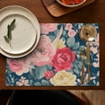 thumbnail image 5 of Pioneer Flower Floral Print Pattern Summer Placemats Table Placemats Set Of 4-Linen Kitchen Washable Placemats Table Mats 12x18 Inch Non-Slip Heat Resistant, 5 of 5