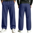 thumbnail image 4 of LONKITO Mens Sweatpants with Pockets Athletic Workout Jogger Pants Elastic Waist Drawstring Baggy Sweatpants Open Bottom Size L, 4 of 7