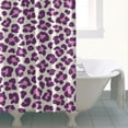 thumbnail image 4 of Light Green and Purple Of Leopard Print Shower Curtain 72"x72" ,Bathroom Decorative Shower Curtains Set with 12 Hooks,Modern Waterproof Washable Shower Curtain, 4 of 6
